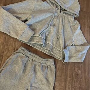 Gray Kids Hoodie and Jogger Set